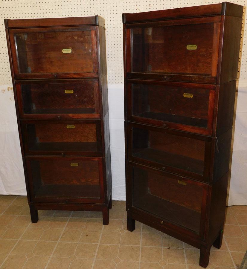 Pr 4 Section Mahogany Barrister Bookcases by Lundstrom (1 of 3)