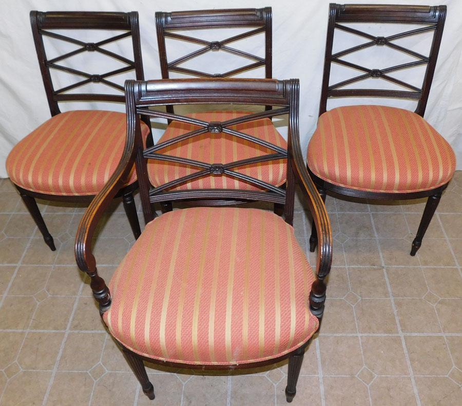 Lot 4 Sheraton Style Mahogany Dining Chairs (1 of 3)
