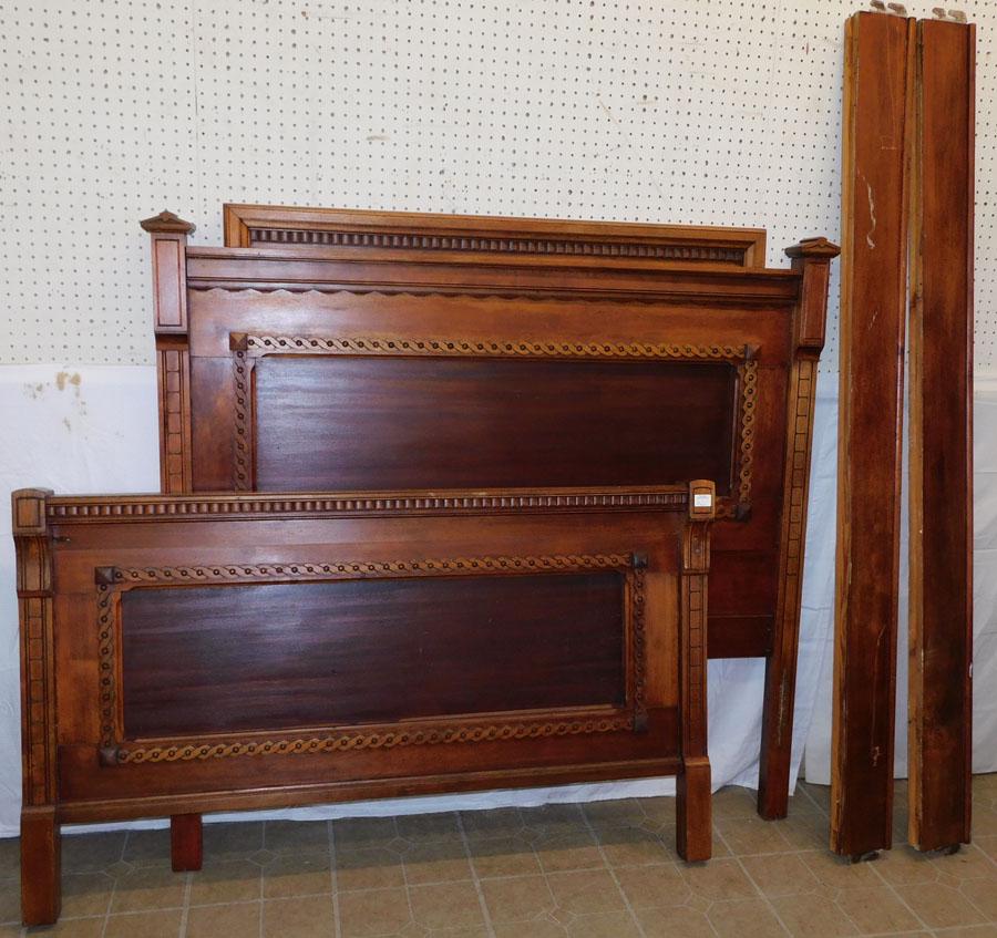 Victorian Cherry Double Bed W/ Rails (1 of 3)