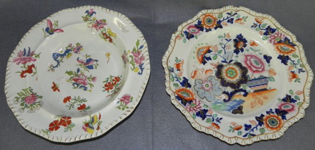 Ironstone decor. plate & ironstone soup bowl.: Ironstone decorated plate and ironstone soup bowl.