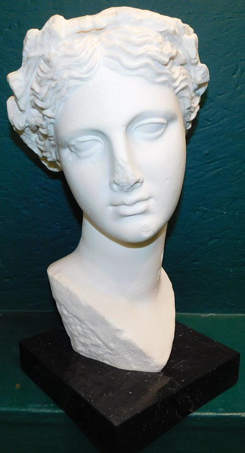 Resin Neoclassical Style Bust on Marble Base (1 of 5)