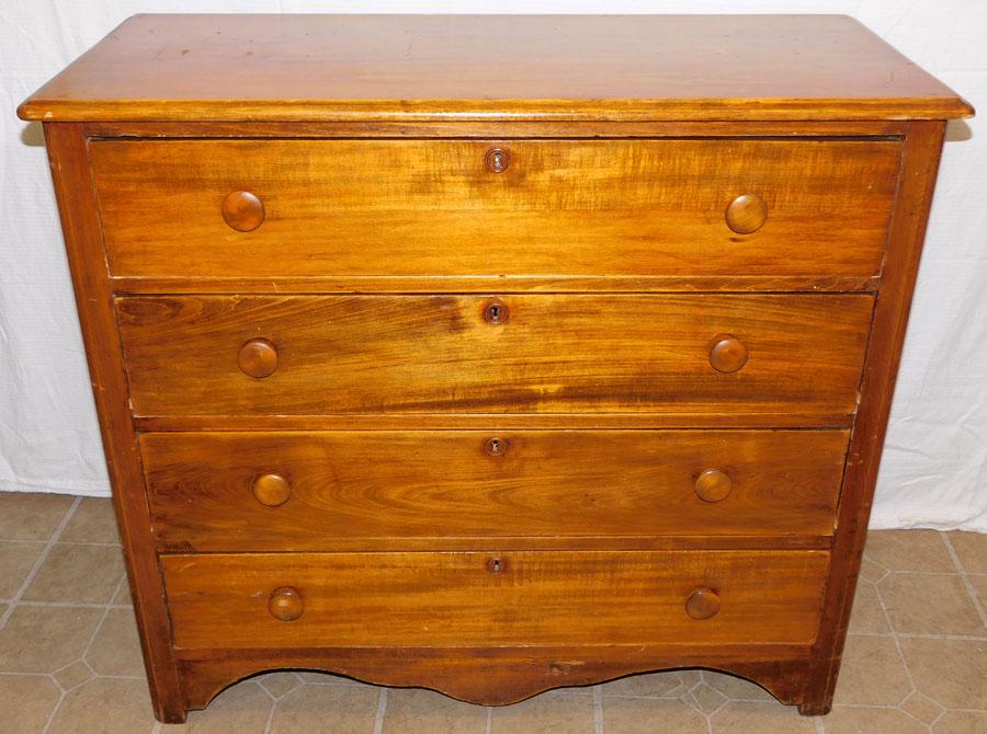 Antique Cherry 4 Drawer Cottage Chest (1 of 4)