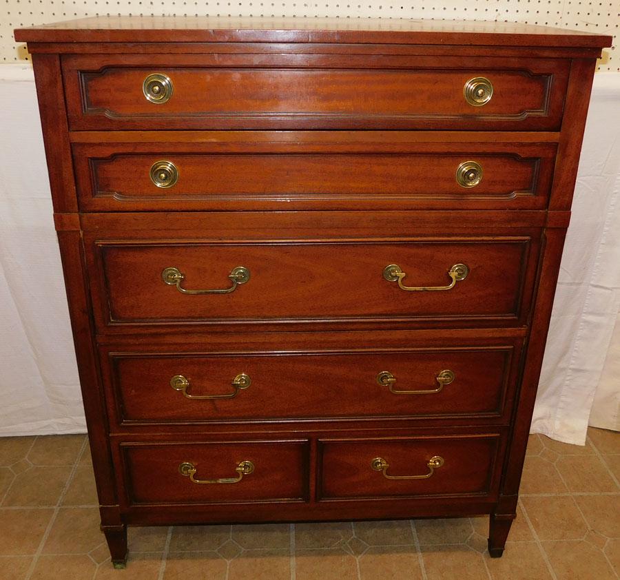 Mahogany 5 Drawer Chest By Drexel (1 of 6)