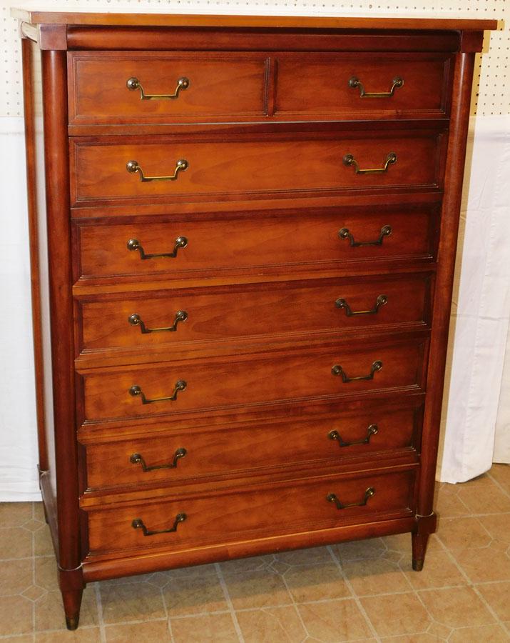 Cherry 6 Drawer Tall Chest By Vanleigh (NY) (1 of 8)