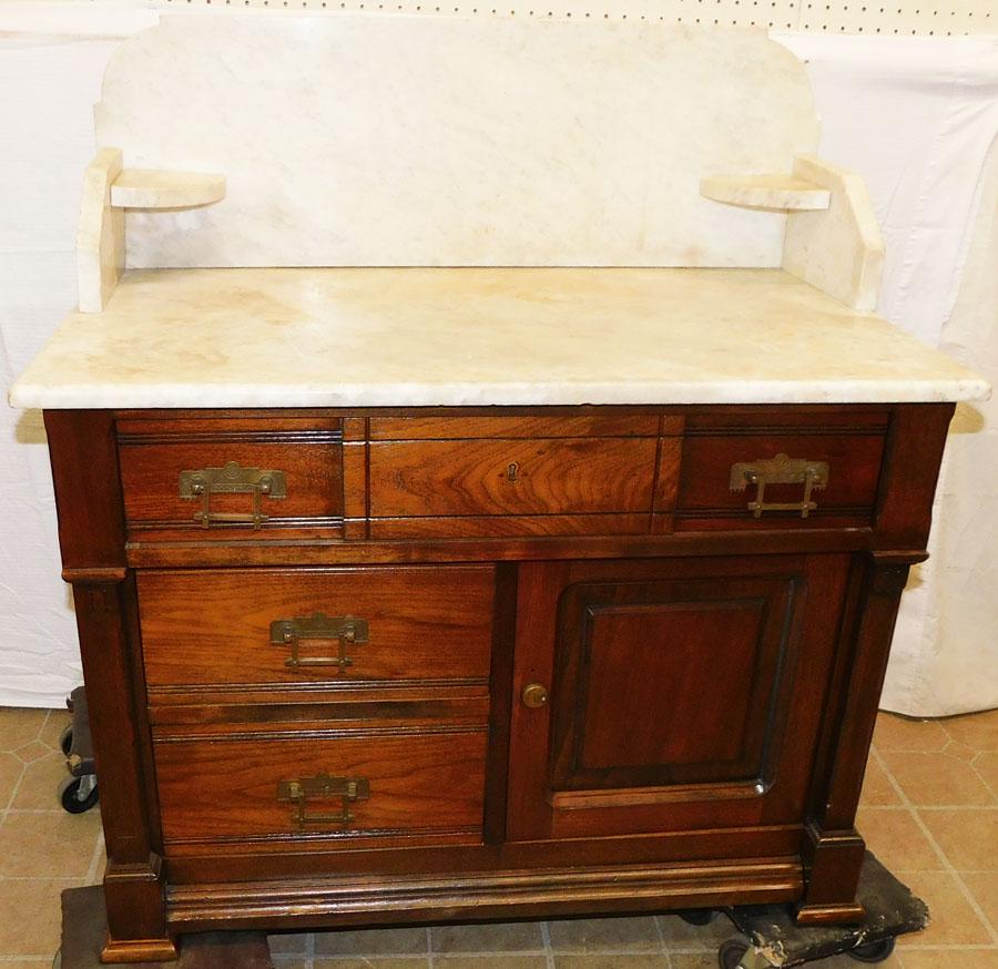 Victorian Walnut Marble Top Wash Stand (1 of 6)