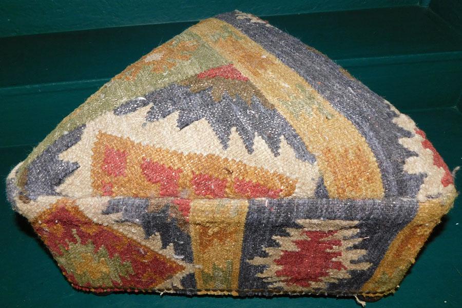 Kilim Rug Upholstered Ottoman (1 of 3)