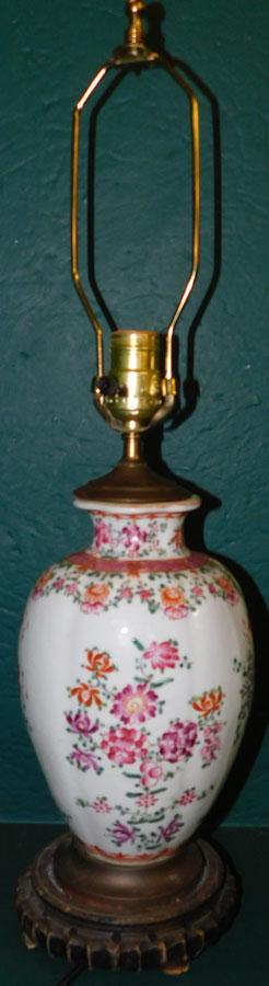 18th C Famille Rose Vase Lamp (1 of 3)