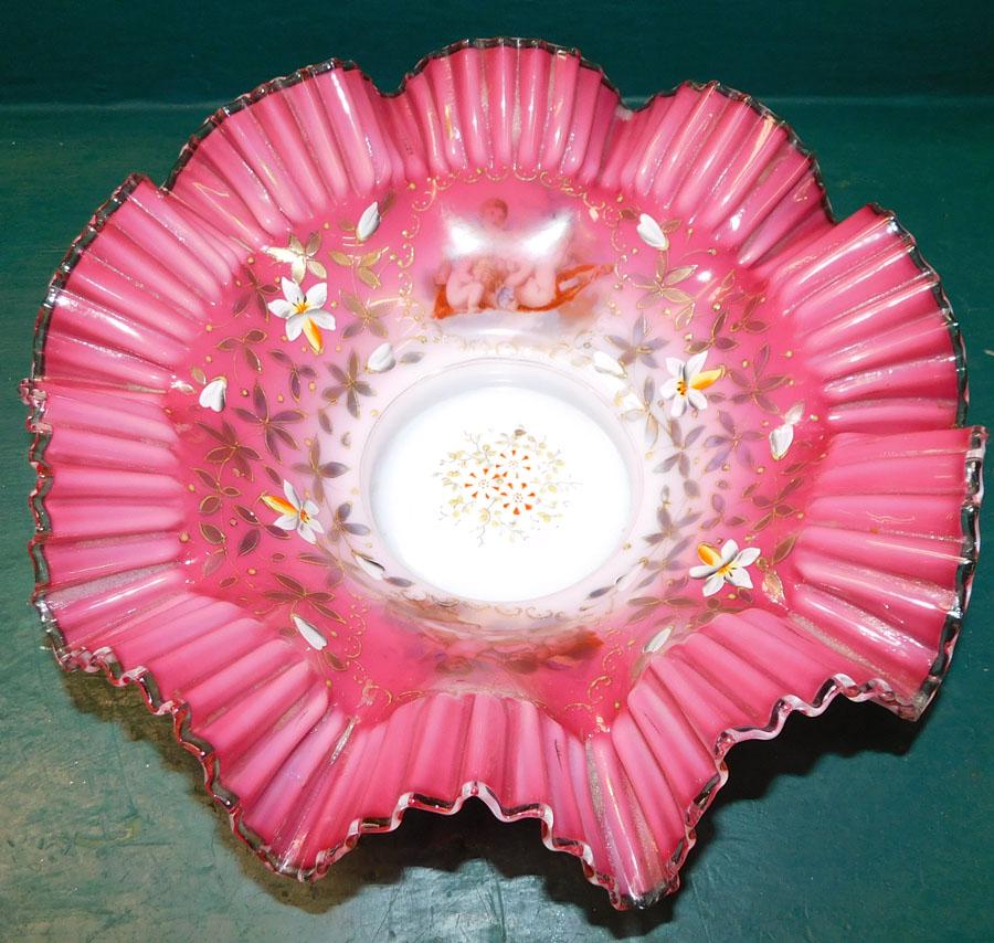 Art Glass Ruffled Edge Bowl (1 of 3)