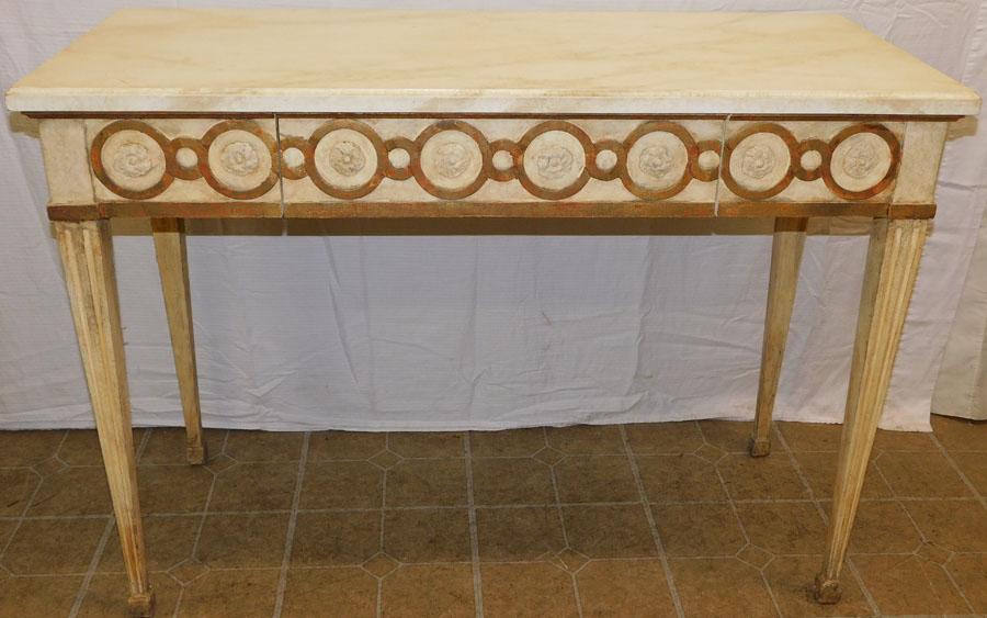 Painted Neoclassical Console: Painted Neoclassical Console. 45" W 20" D 32" H