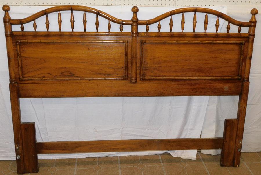 Walnut Faux Bamboo Queen Size Headboard (1 of 3)