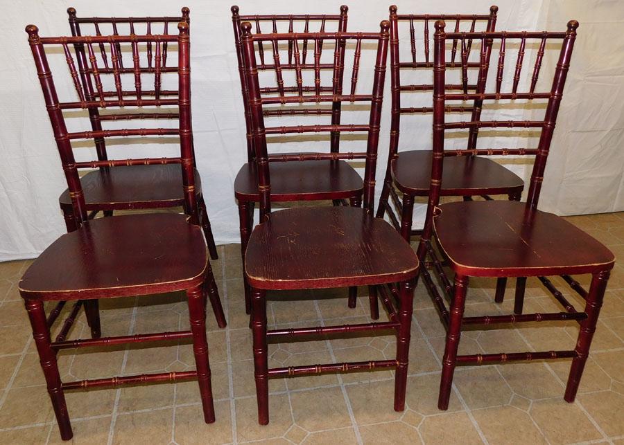 Set 6 Faux Bamboo Dining Chairs (1 of 6)