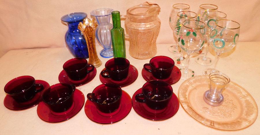 Lot Christmas Stemware - Carnival Glass - Misc. Glass (1 of 4)