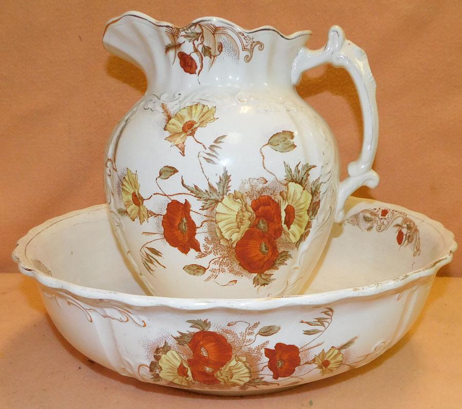 Victorian Porcelain Bowl & Pitcher (1 of 4)