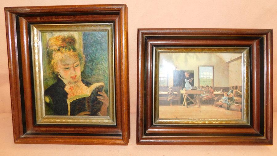Two Victorian Walnut Shadow Box Framed Prints (1 of 4)