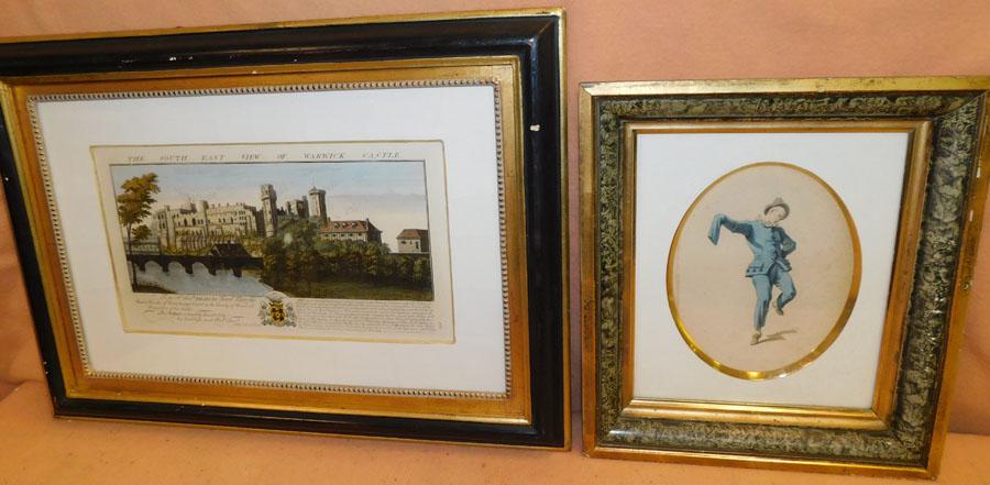 Framed Print Of Warwick Castle & Dated 1770 Engraving (1 of 4)