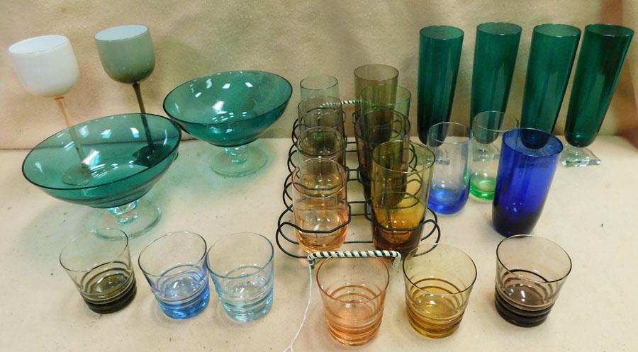 Lot Colored Glass Items (1 of 5)