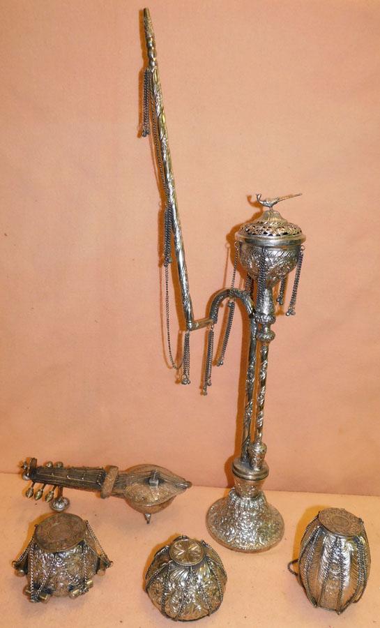 Lot Silver Plate Persian Smoking Items (1 of 8)