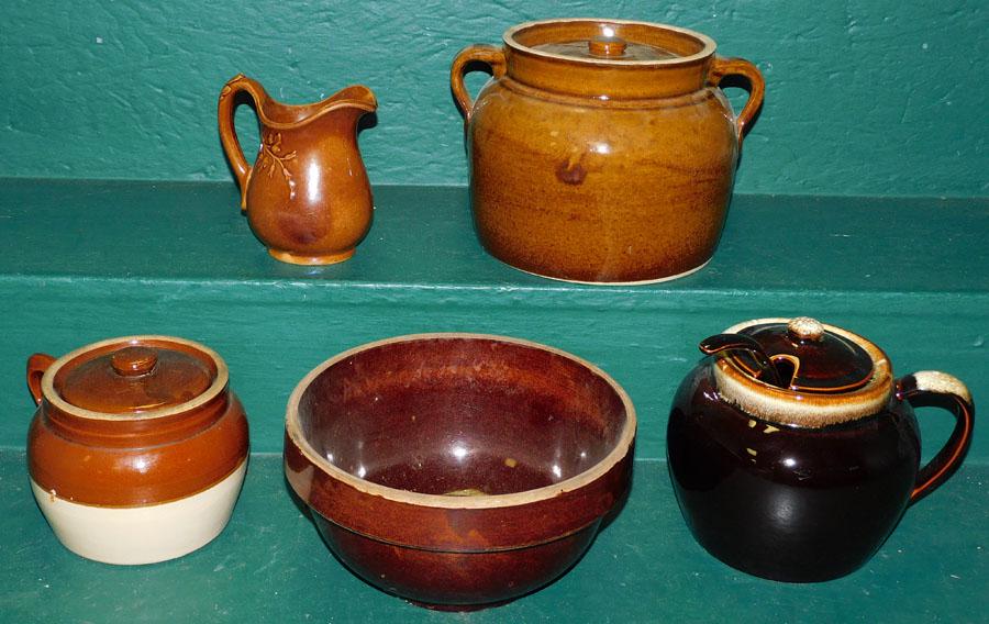 Pottery Bean Pots - Pitcher - Bowl (1 of 6)