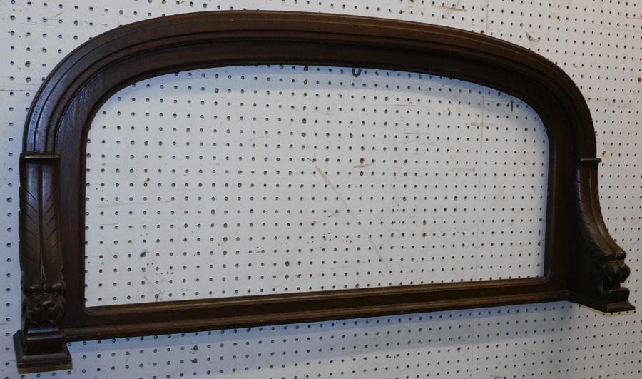 Antique Oak Lion Head Column Mirror Frame (1 of 3)