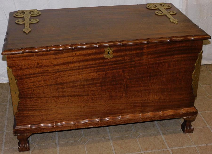 Brass Accent Mahogany Clawfoot Cedar Lined Chest (1 of 9)