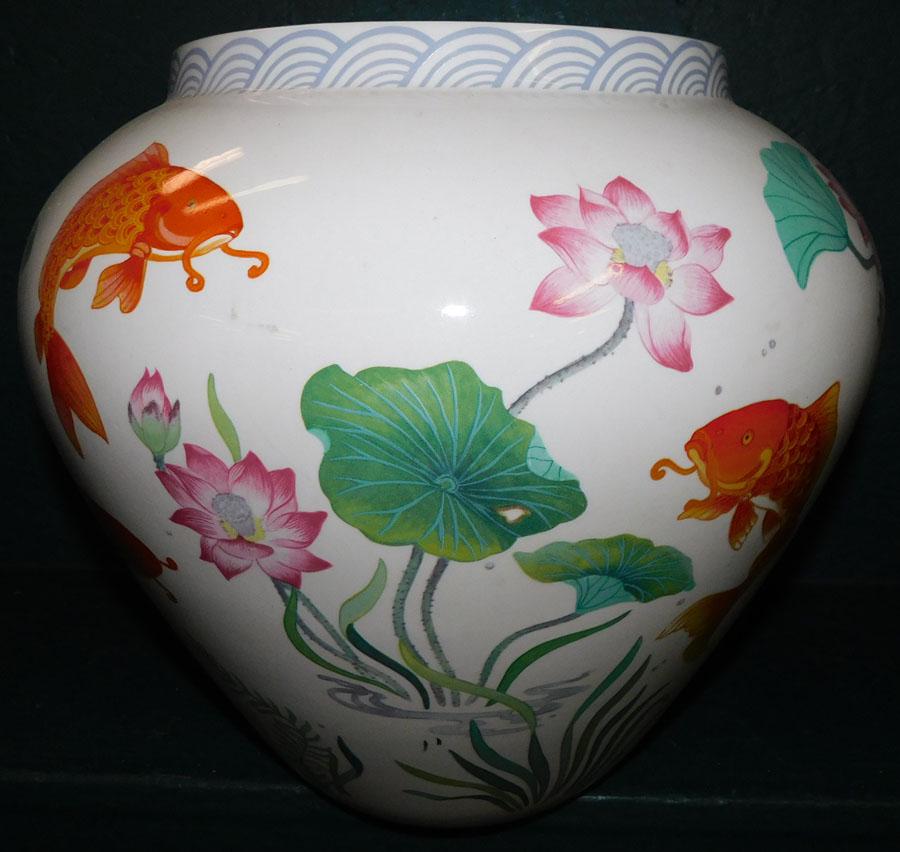 Franklin Mint Golden Carp Vase (1 of 5)