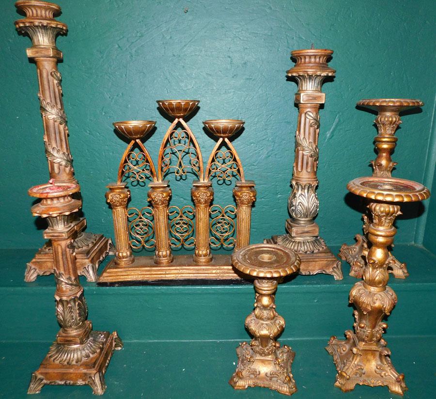 Lot 7 Metal & Resin Candle Holders (1 of 4)