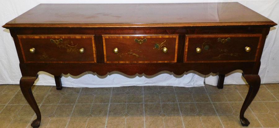 Mahogany Queen Ann 3 Drawer Side Board By Hickory (1 of 12)