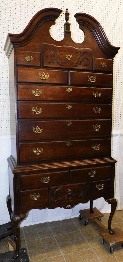 Thomasville Cherry QA High Boy W/ Shell Carvings (1 of 9)