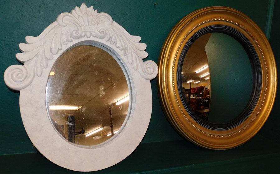 Round Gilded Framed Mirror & Painted Frame Mirror (1 of 4)