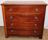 19th C Cherry 4 Drawer Cottage Chest