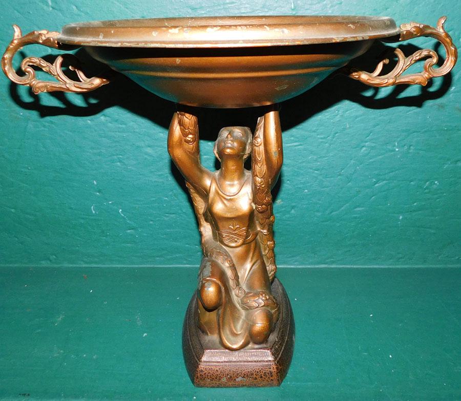 Painted Metal Figural Compote (1 of 3)
