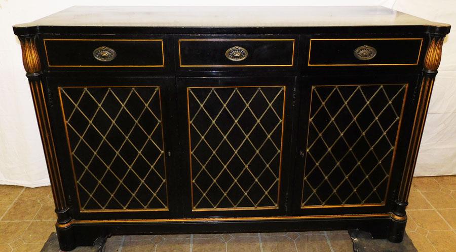 Black Lacquered Regency Style Server By Vanleigh (1 of 11)