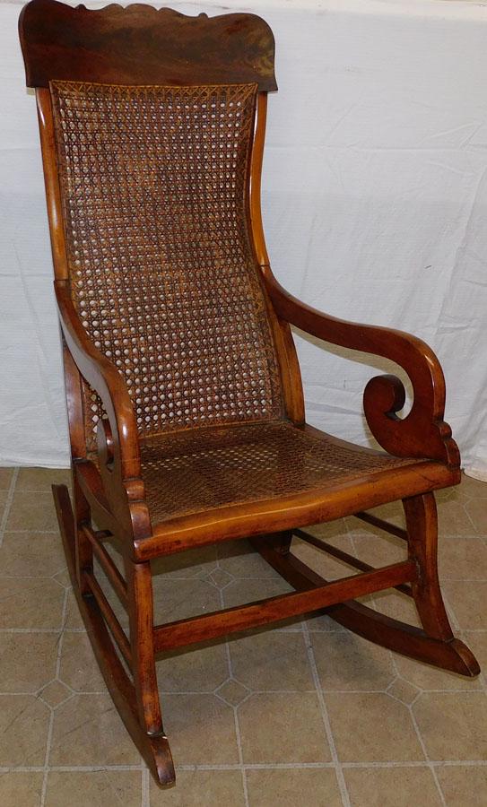 Antique Maple Cane Back Rocker (1 of 3)