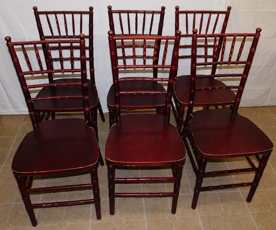 Set 6 Faux Bamboo Side Chairs (1 of 4)