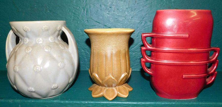 Two Red Wing Vases & 1 Shawnee Vase (1 of 3)