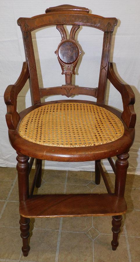 Victorian Walnut Cane Bottom High Chair (1 of 3)