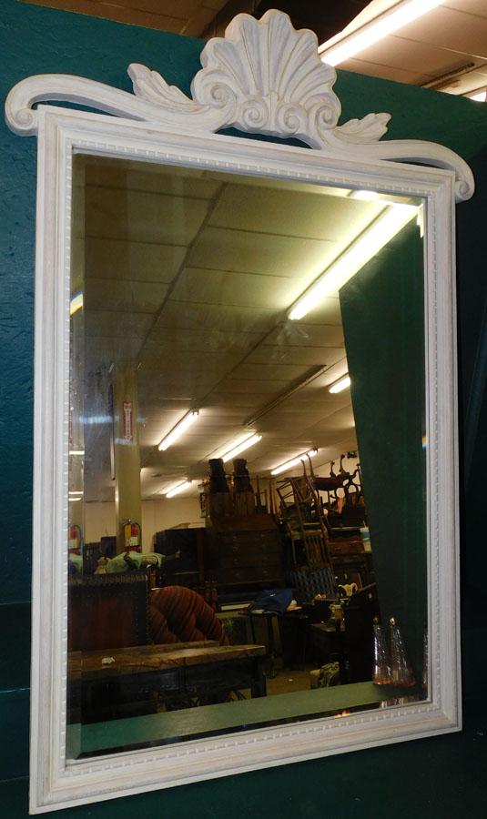 Painted Framed Shell Crest Mirror By Carolina Mirror Co. (1 of 4)