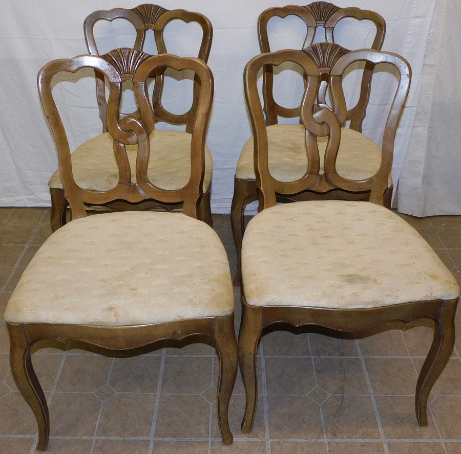 Set 4 Cherry Provincial Dining Chairs: Set 4 Cherry Provincial Dining Chairs. 35" H