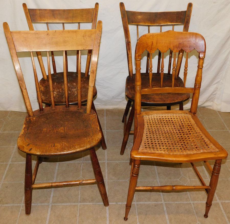 Lot 4 Antique Side Chairs (1 of 2)