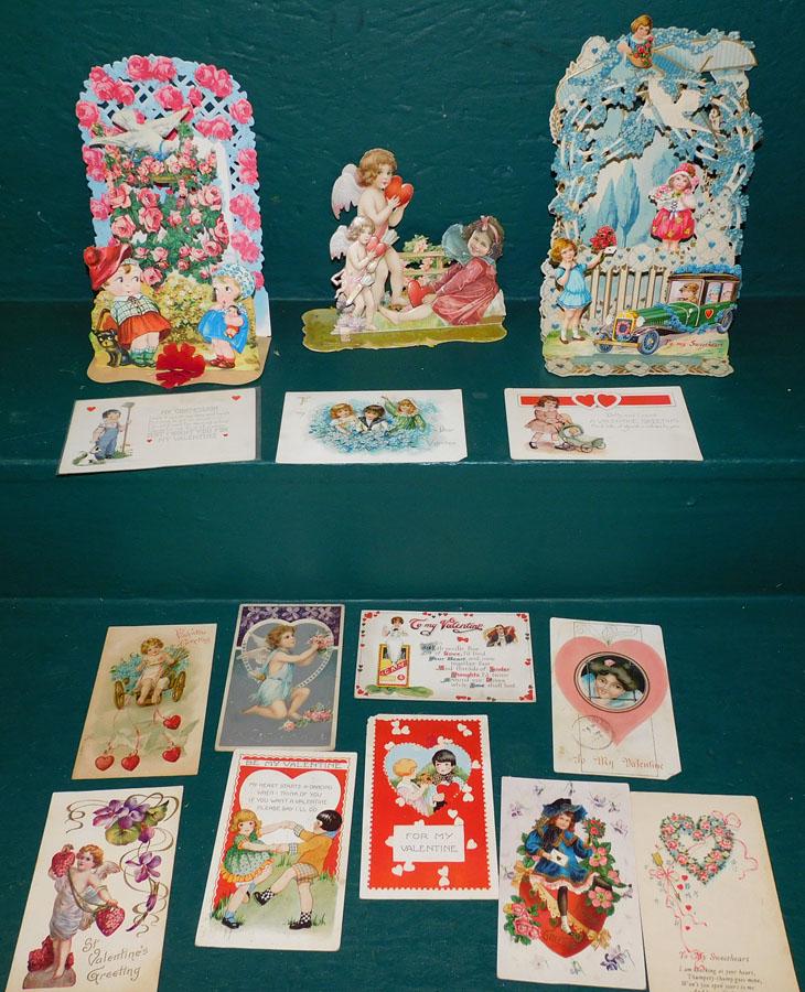 Antique German Die-Cut Valentines & Antique Postcards W/ Rare Stamps (1 of 6)