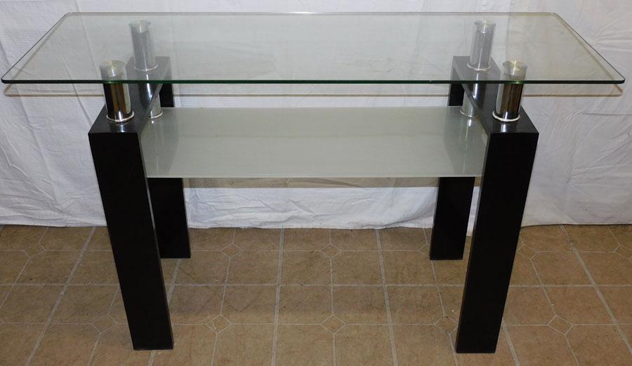 Metal & Glass Top Modern Console Table (1 of 2)