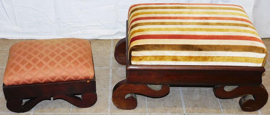 Empire Mahogany Ottoman & Stool (1 of 3)