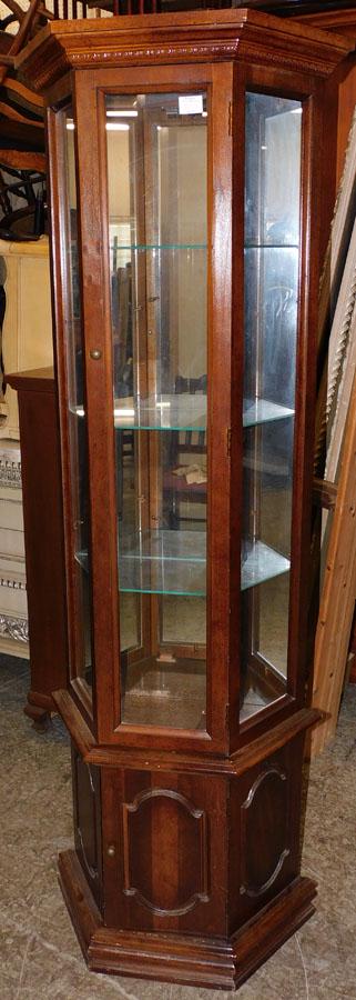 Cherry Lighted Curio Cabinet (1 of 2)