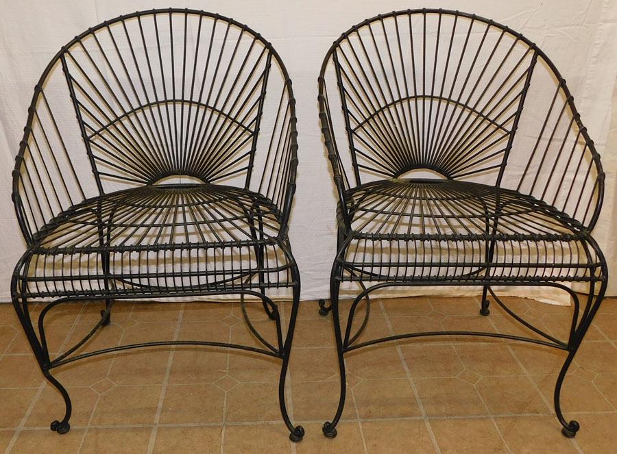 Pair Wrought Iron Arm Chairs (1 of 3)