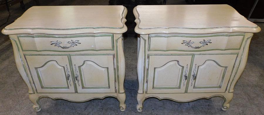 Pair Painted Provincial Night Stands (1 of 6)