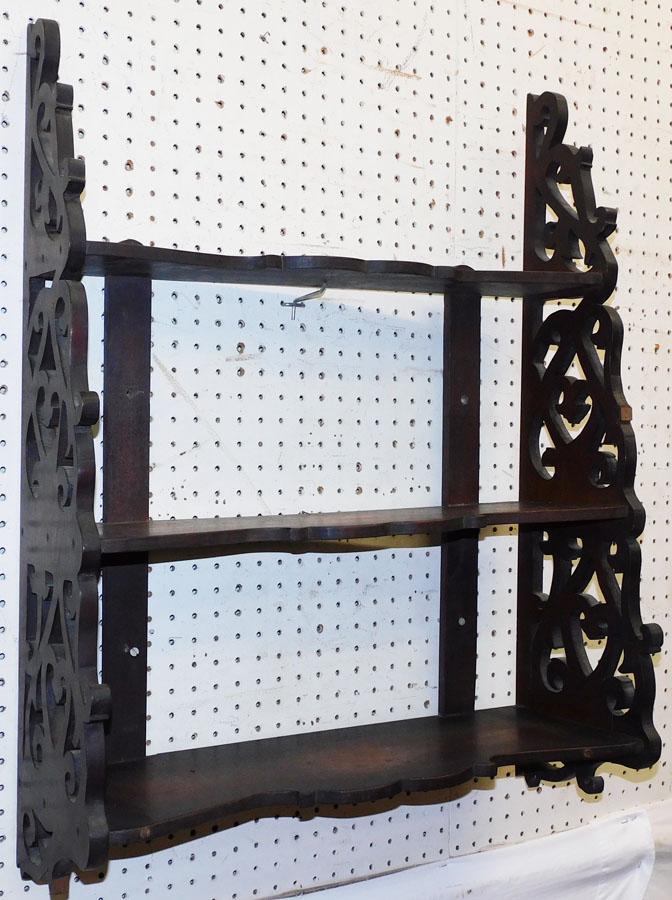 Antique Walnut Open Work Shelf (1 of 2)