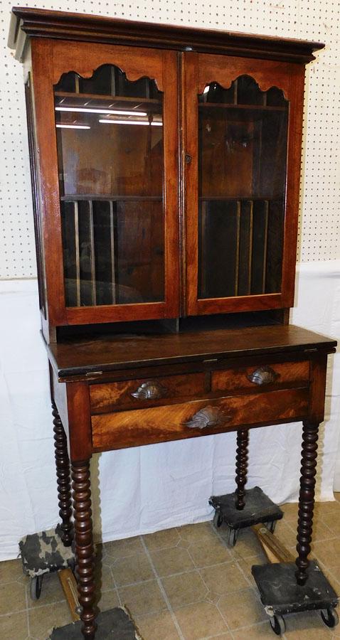 Victorian Walnut Bookcase (1 of 3)