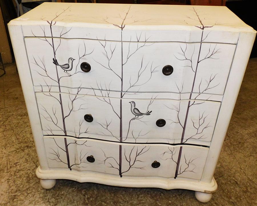 Painted 3 Drawer Chest: Painted 3 Drawer Chest. 32" W 13" D 32 1/2" H