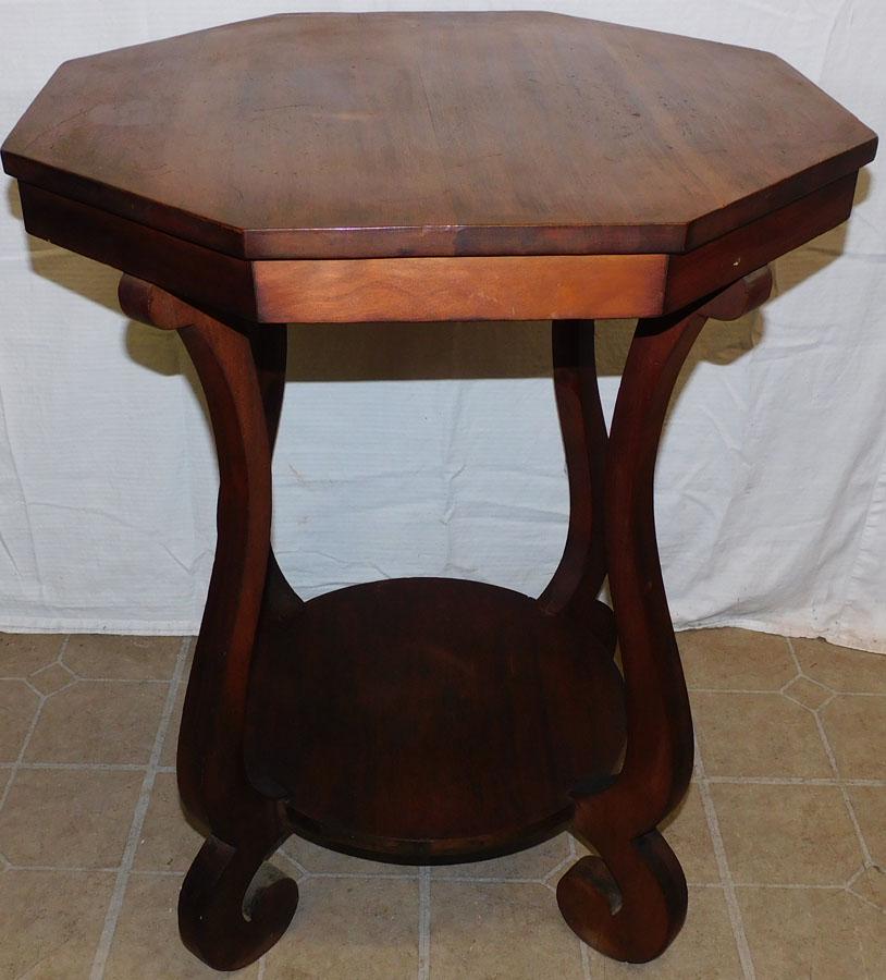 Antique Walnut Octagonal Shaped Top Table (1 of 3)