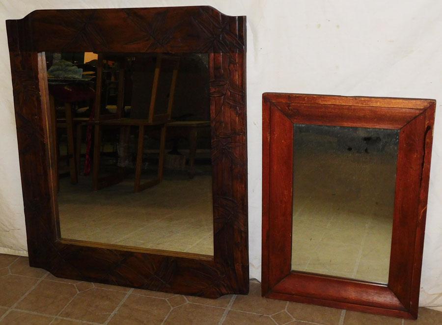 Mahogany Carved Mirror & Pine Ogee Mirror (1 of 3)